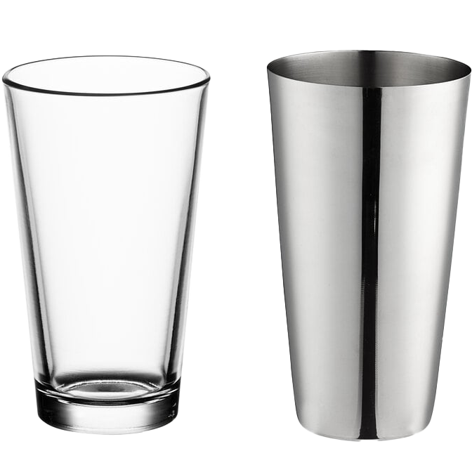 Acopa Mixing Glass and American Metalcraft Cocktail Shaker