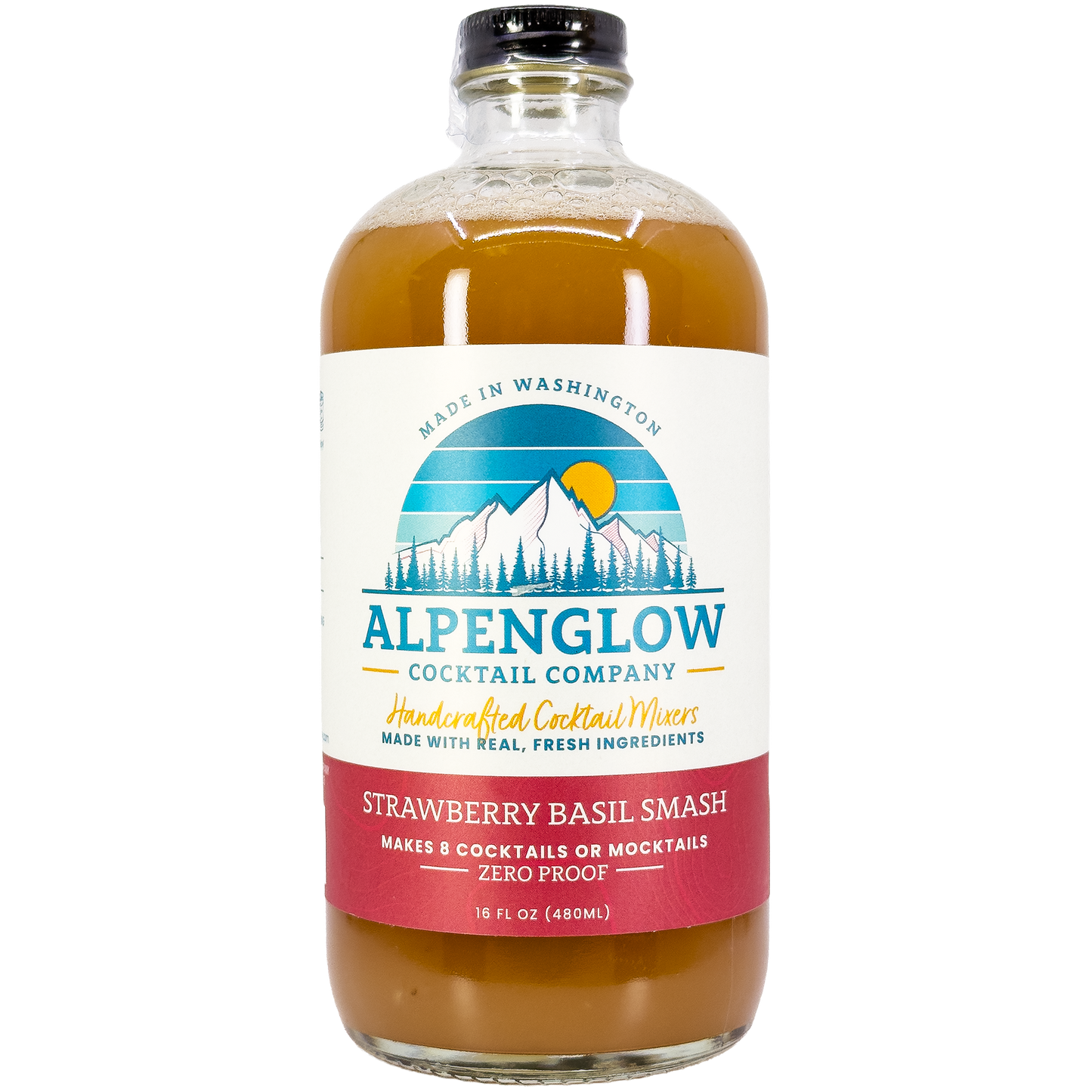 Alpenglow Cocktail Company Strawberry Basil Smash Syrup, Washington