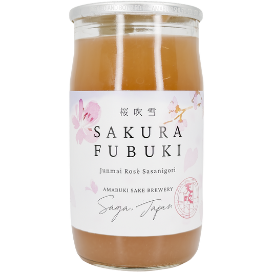 Amabuki Sakura Fubuki Rose Sasanigori Junmai Saga Sake, Japan