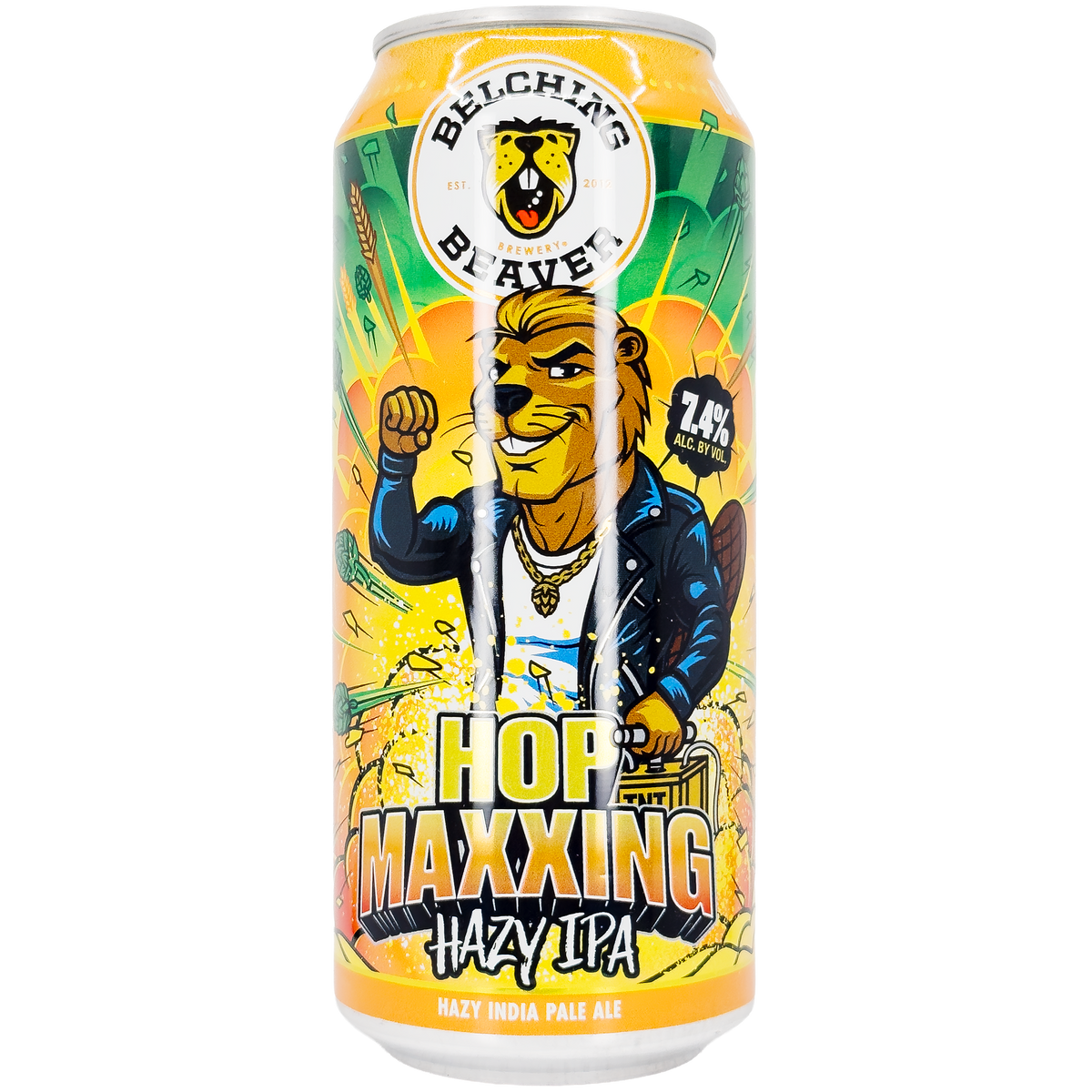 Belching Beaver Brewery 'Hop Maxxxing' Hazy IPA Beer, California