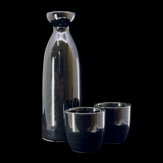 Black Ceramic Sake Set