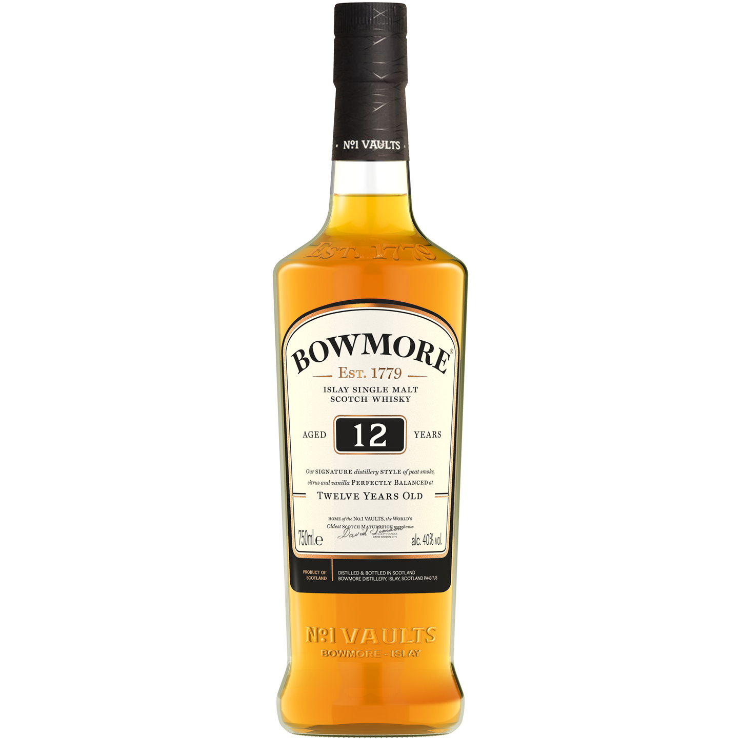 Bowmore Distillery '12 Year Old' Single Malt Scotch Whiskey, Islay, Scotland