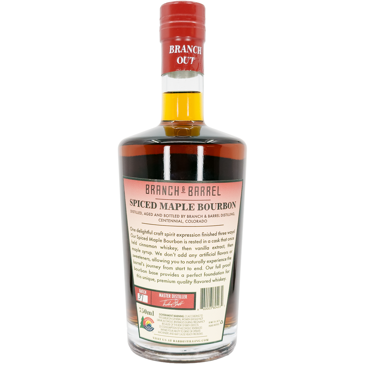 Branch & Barrel 'Spiced Maple Bourbon' 3-Way Barrel Whiskey, Colorado
