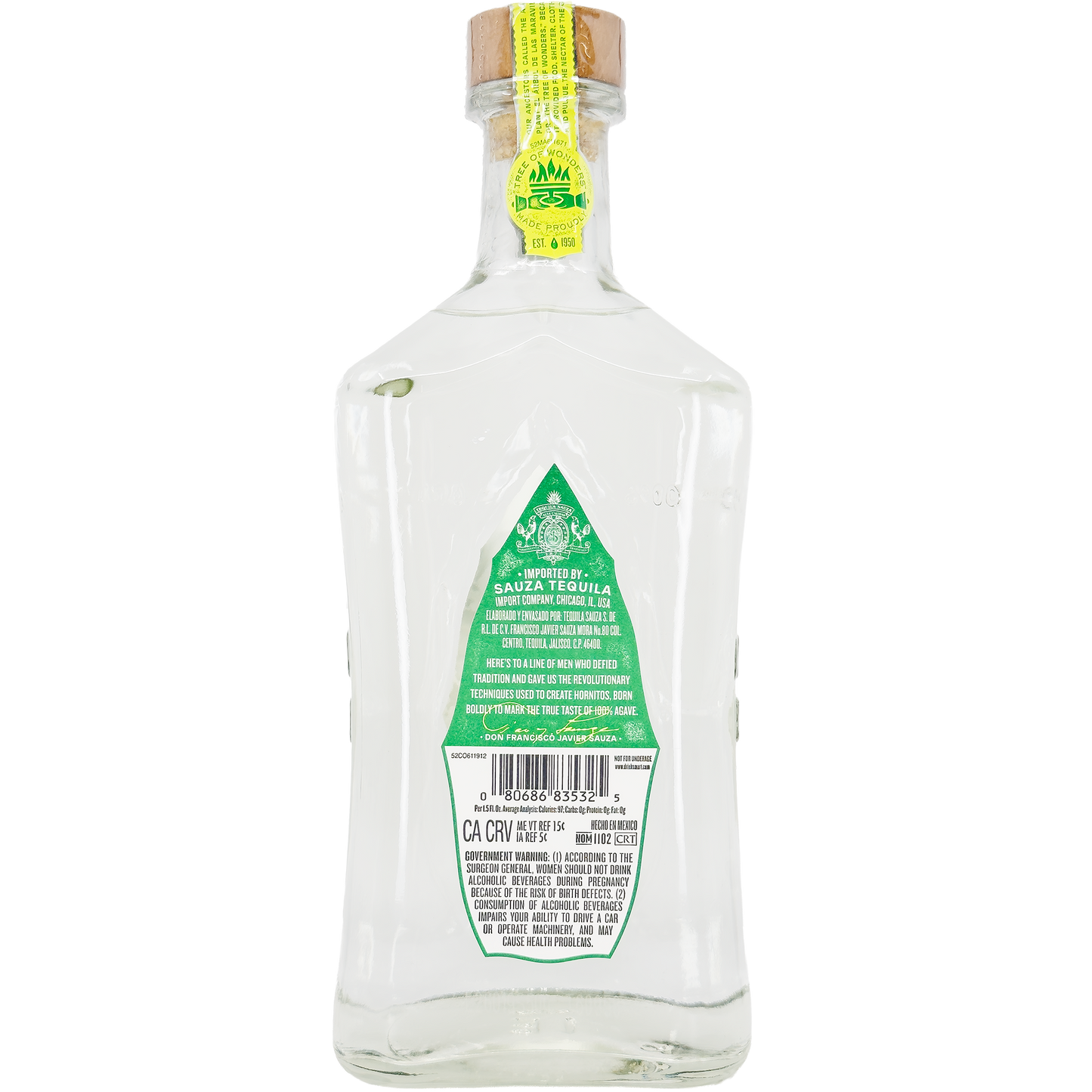 Casa Sauza 'Hornitos' Tequila Plata, Jalisco, Mexico