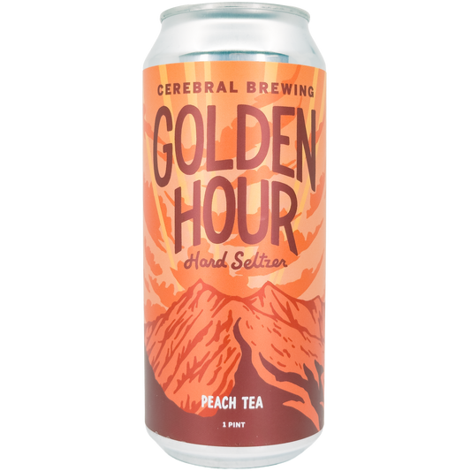 Cerebral Brewing 'Golden Hour' Peach Tea Hard Seltzer, Colorado