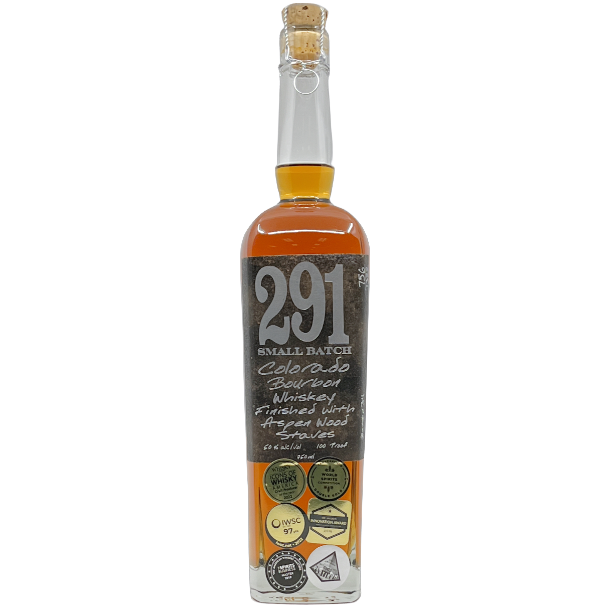 Distillery 291 Small Batch Aspen Wood Staves Finished Colorado Bourbon Whiskey, Colorado