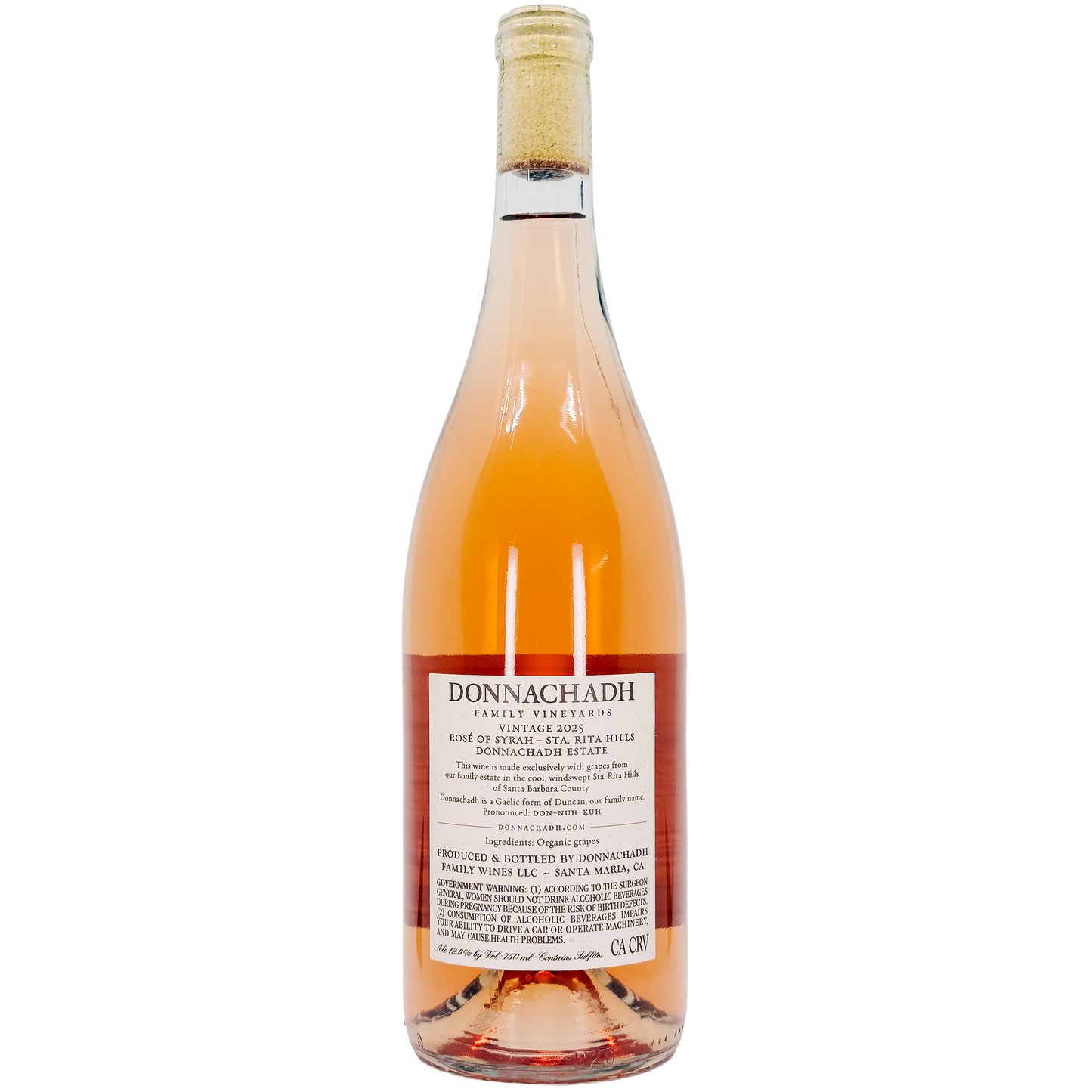 Donnachadh Family Vineyards Estate Rose of Syrah, Sta Rita Hills, California