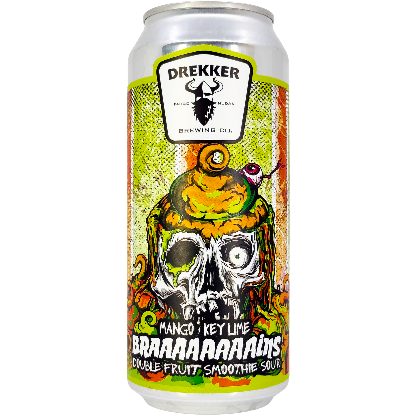 Drekker Brewing 'Braaaaaaaains' Mango Key Lime Double Fruit Smoothie Sour Beer, North Dakota