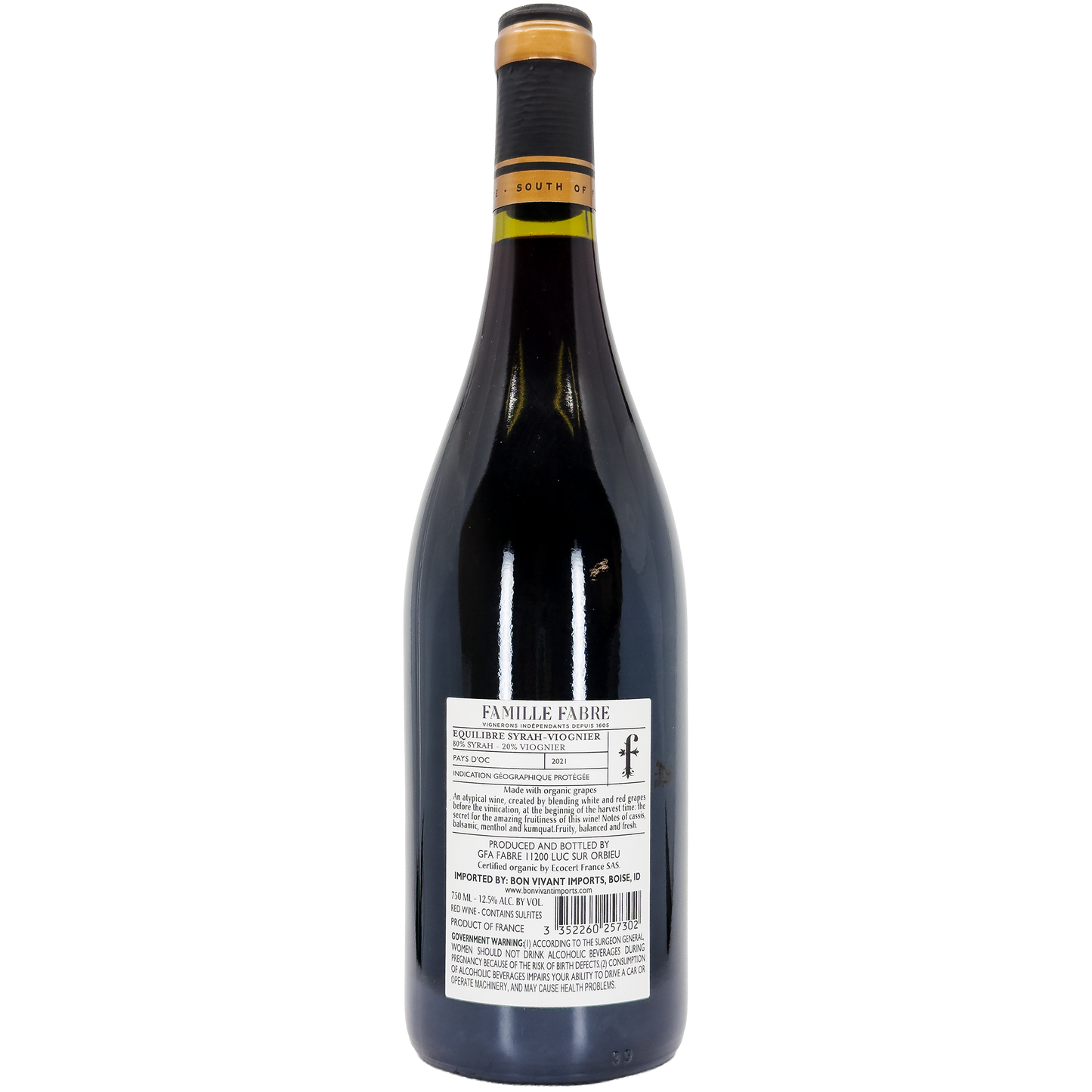 Famille Fabre 'Equilibre' Syrah-Viognier, IGP Pays d'Oc, France