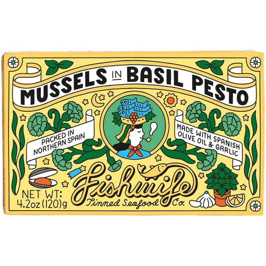 Fishwife Mussels in Basil Pesto, Spain