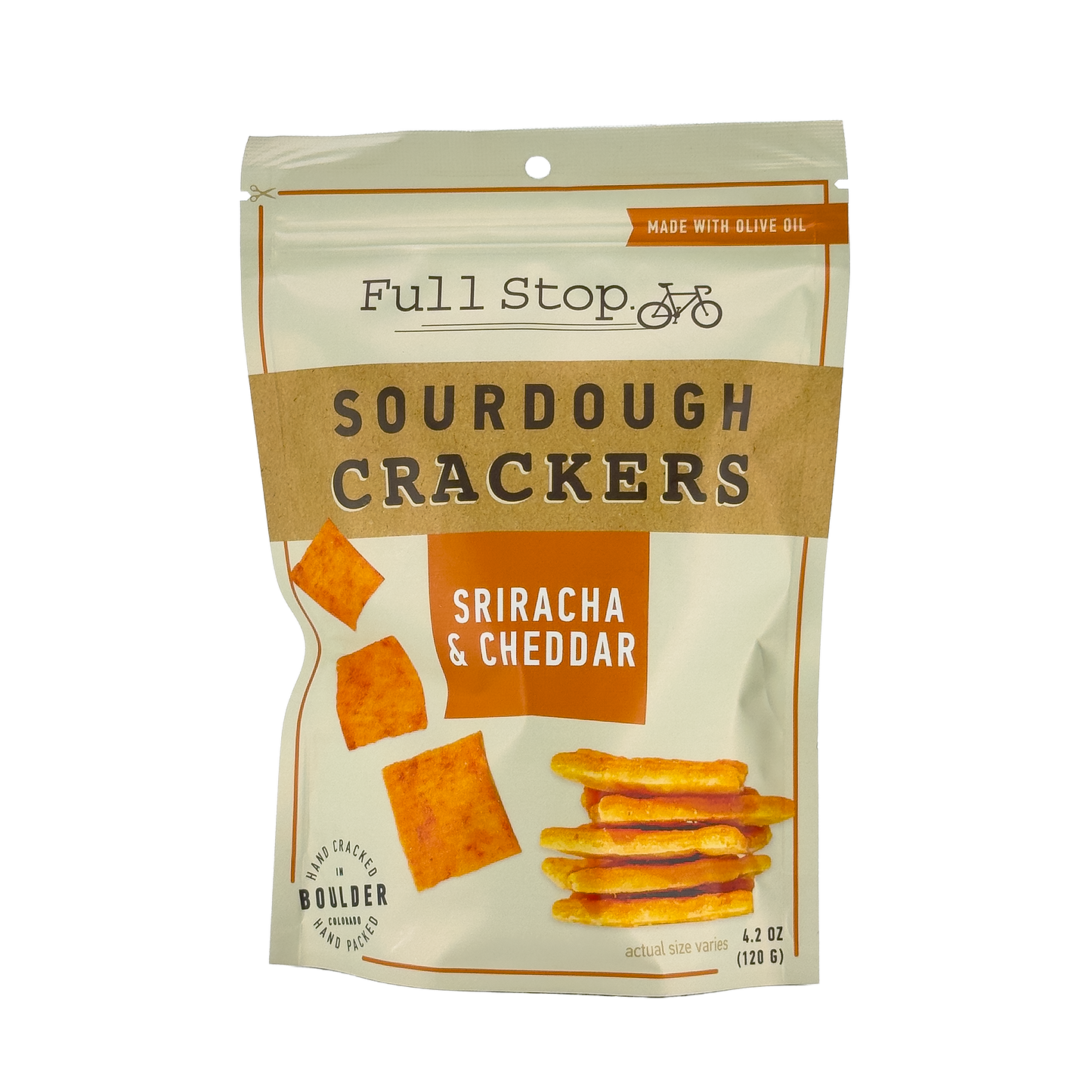 Full Stop Bakery Cheddar & Sriracha Sourdough Crackers, Colorado