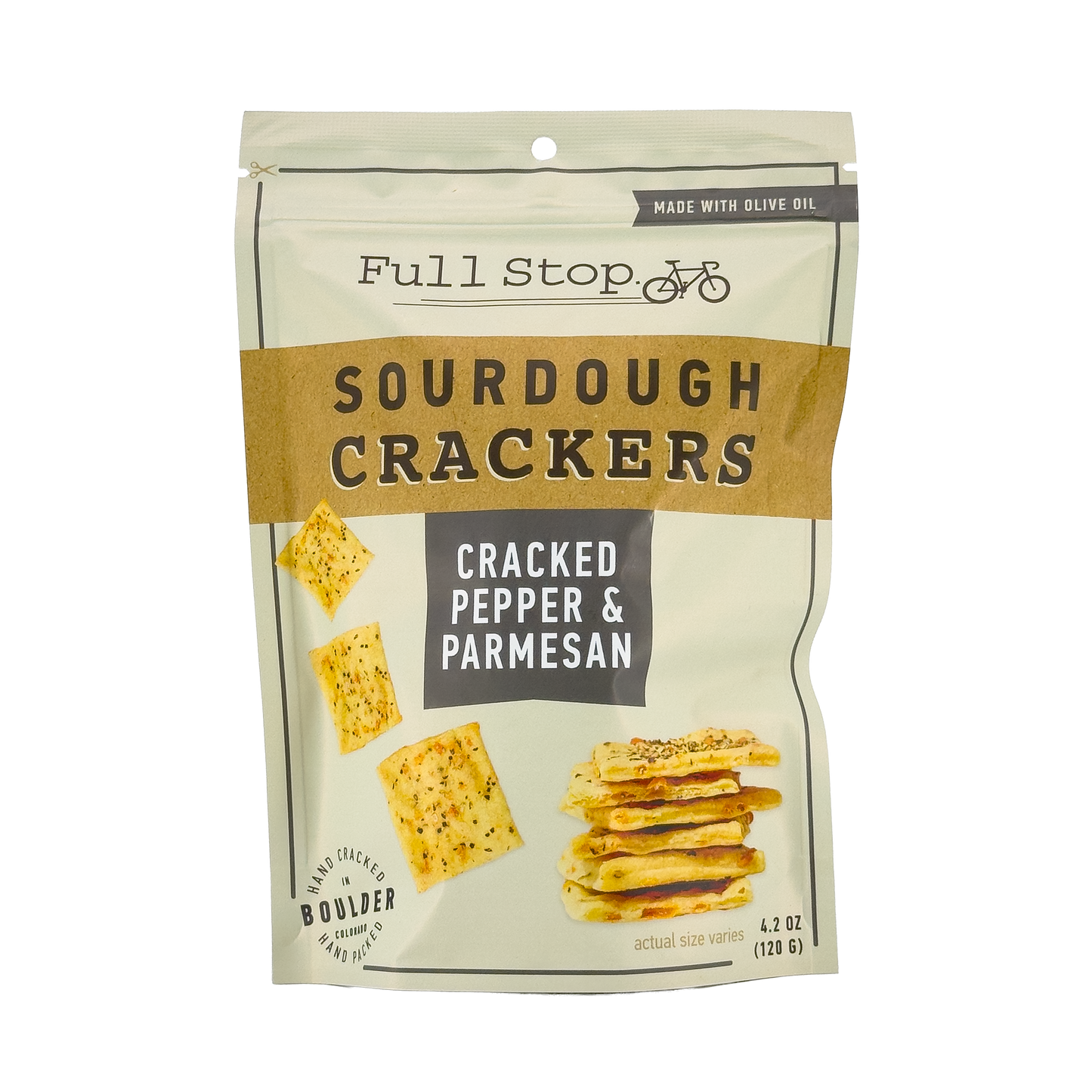 Full Stop Bakery Cracked Pepper & Parmesan Sourdough Crackers, Colorado