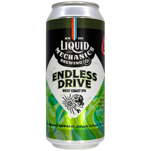 Liquid Mechanics Brewing Co. 'Endless Drive' West Coast IPA Beer, Colorado