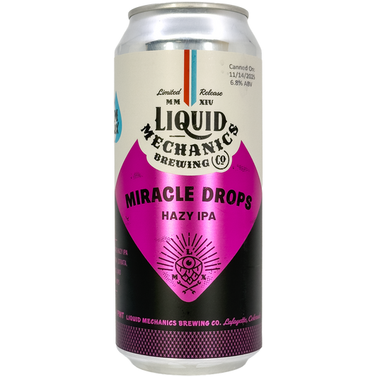 Liquid Mechanics Brewing Co. 'Miracle Drops' Hazy IPA Beer, Colorado