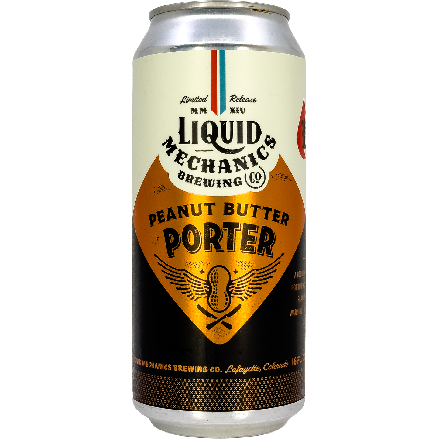Liquid Mechanics Brewing Co. Peanut Butter Porter Beer, Colorado