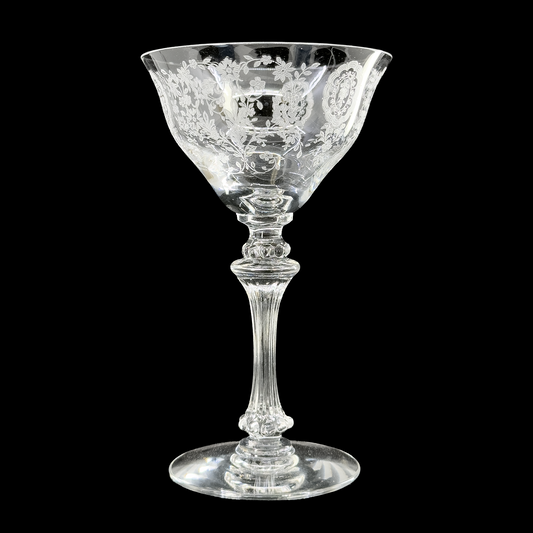 Love Lace Etched Parfait Glass by Tiffin-Franciscan
