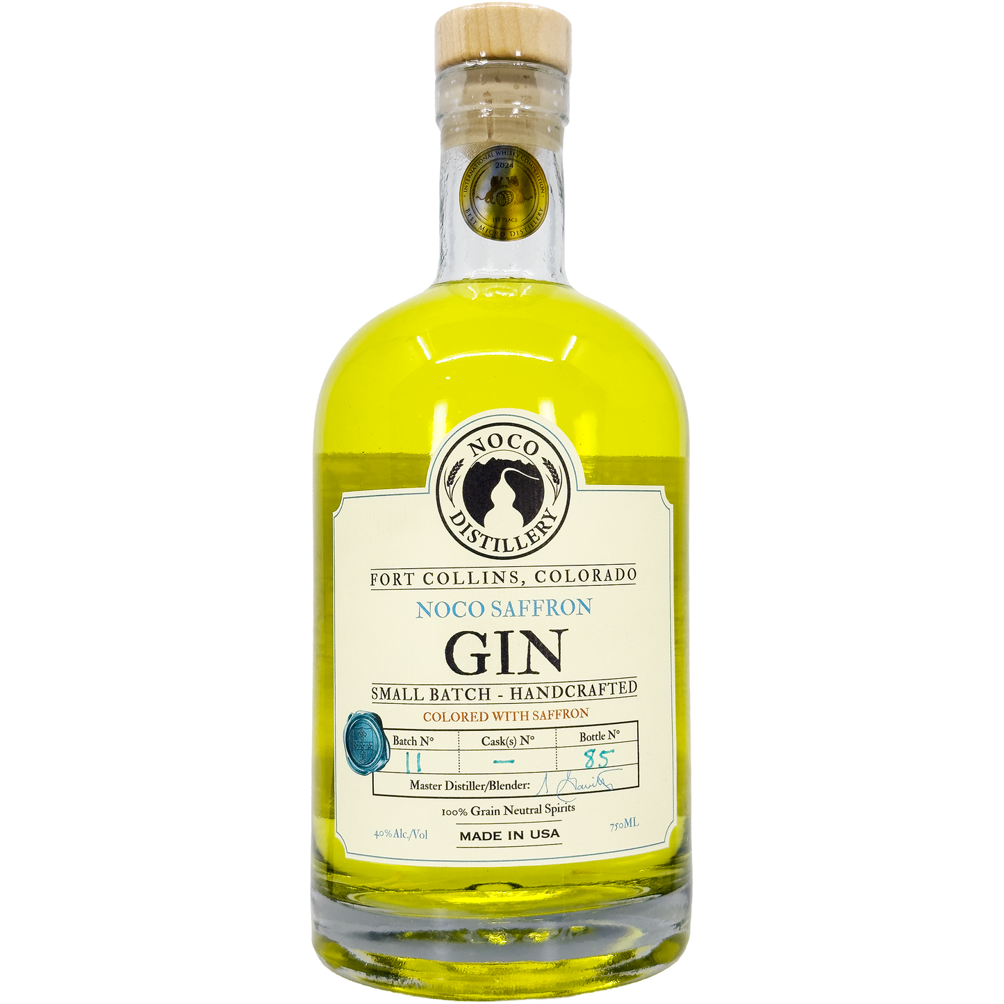 NOCO Distillery Saffron Gin, Colorado