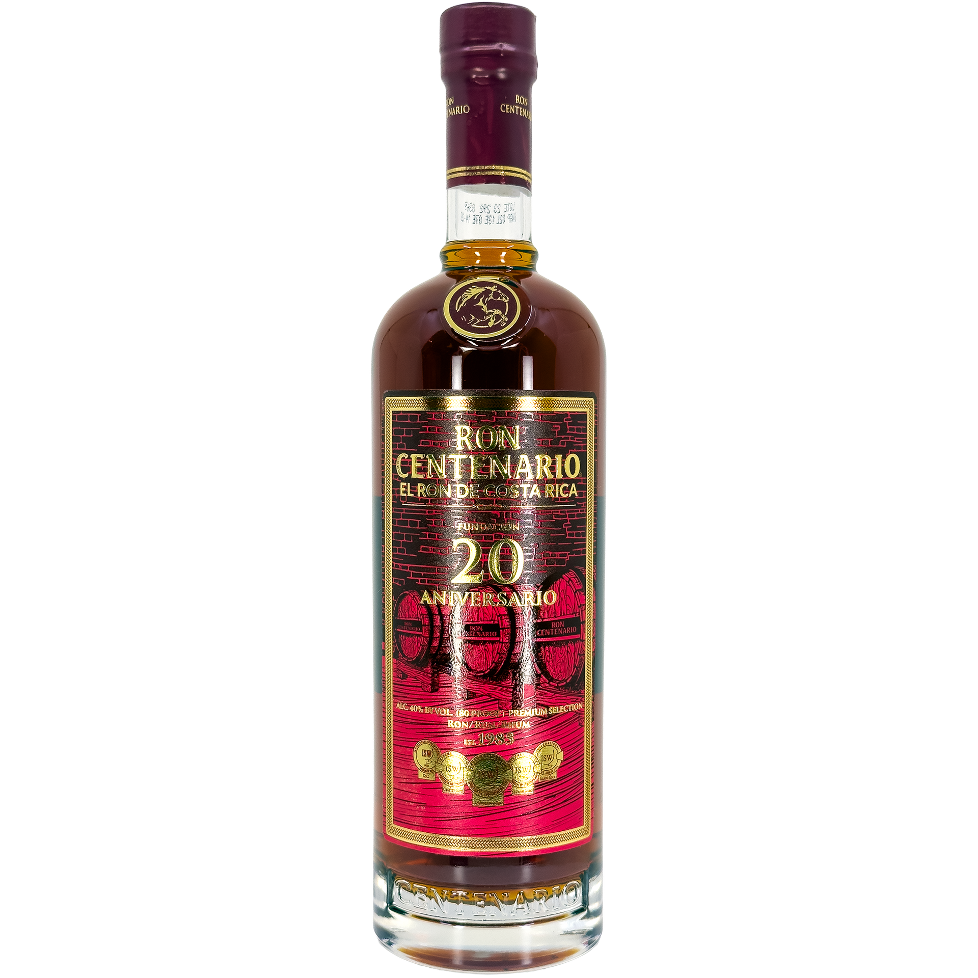 Ron Centenario Fundacion XX Años 750mL◇ Ron Centenario Fundacion XX 20 Aniversario Rum Costa Rica – Wine
