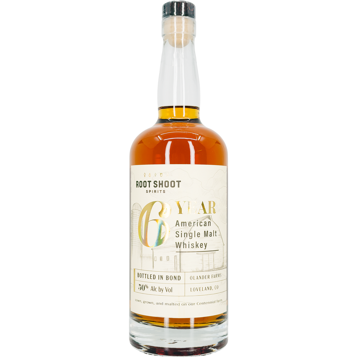 Root Shoot Spirits American Single Malt 6 Year Bottled In Bond Whiskey, Colorado