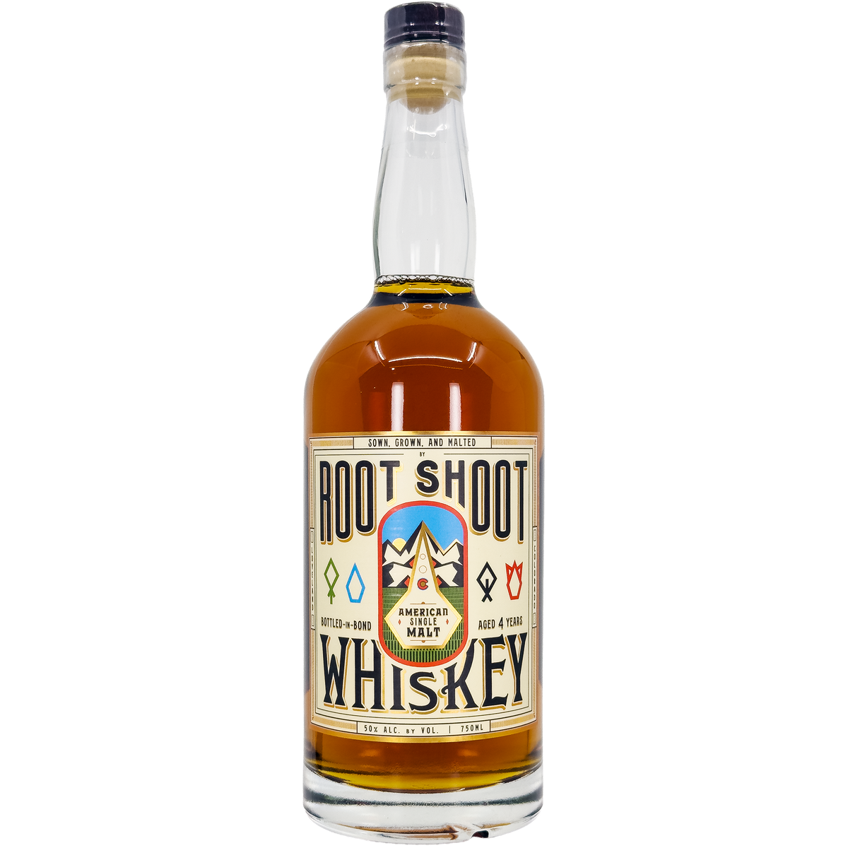 Root Shoot Spirits Bottled in Bond 4 Year Old American Single Malt Whiskey, Colorado