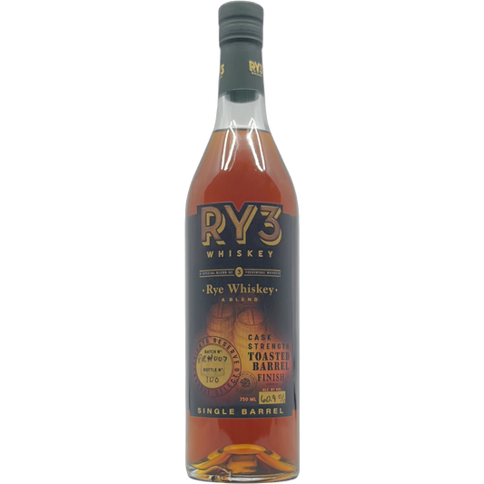 Ry3 Toasted Barrel Finish Cask Strength Rye Whiskey, Virginia, USA