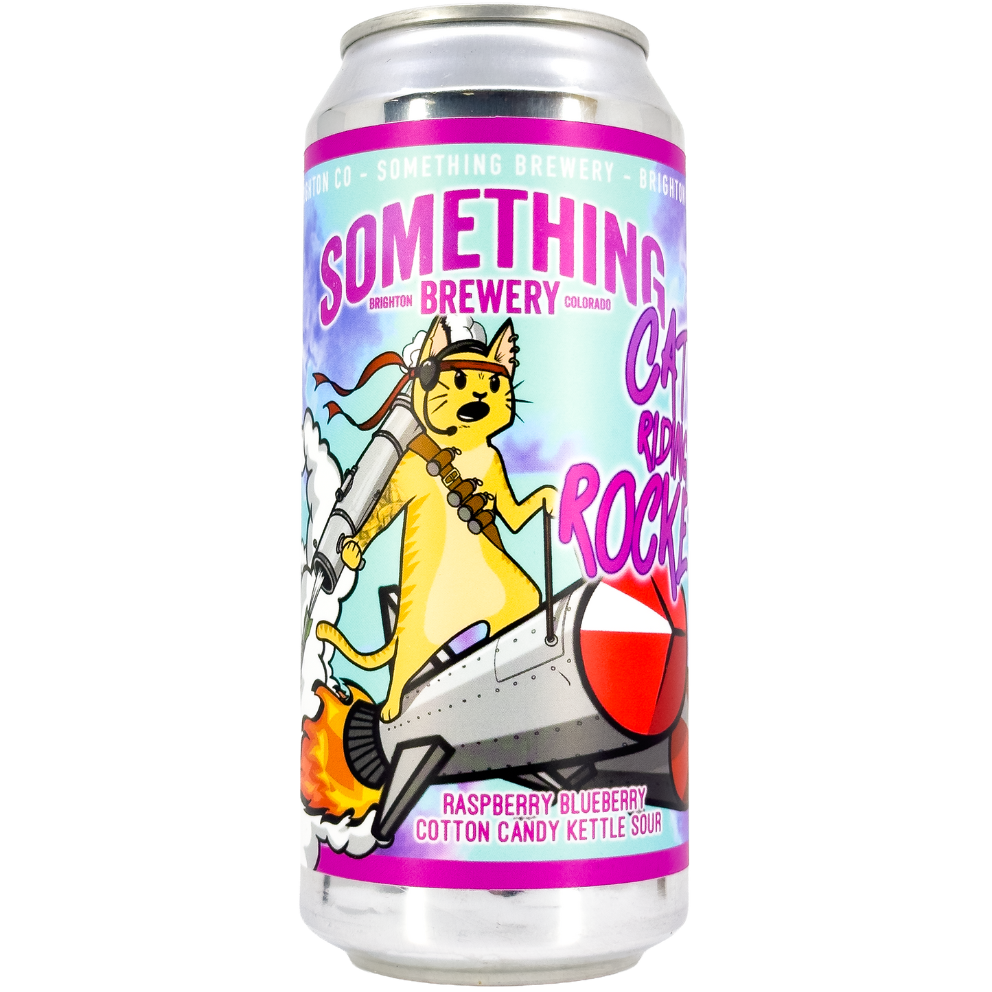 Something Brewery 'Cats Riding Rockets' Cotton Candy Kettle Sour Beer, Colorado
