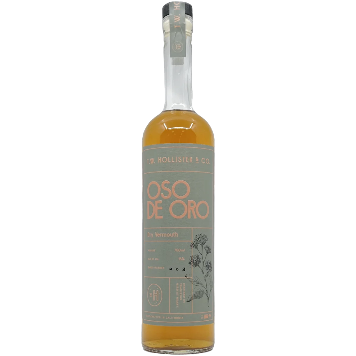 T.W. Hollister & Co. Oso de Oro Red Vermouth, California