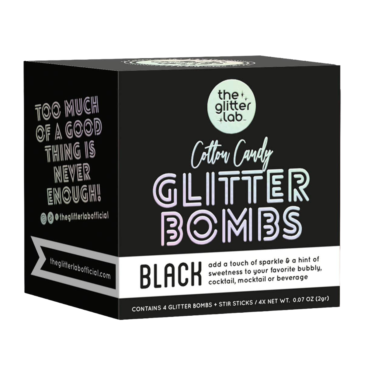 The Glitter Lab 'Black' Drink Glitter Bombs