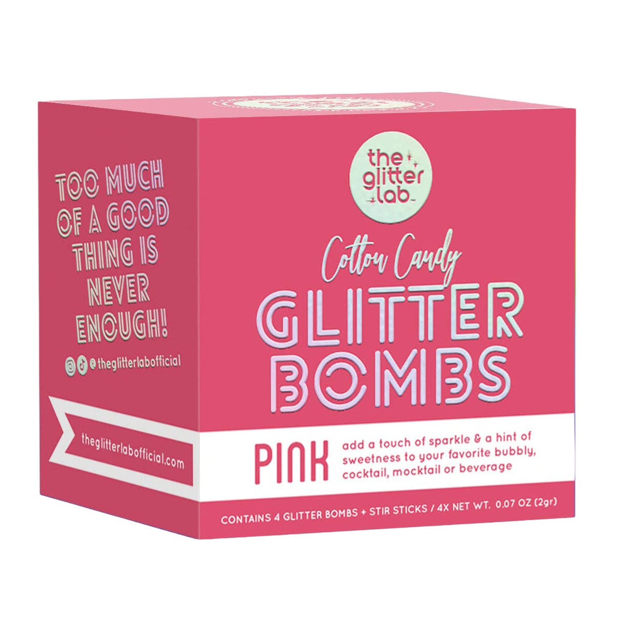 The Glitter Lab 'Pink' Drink Glitter Bombs
