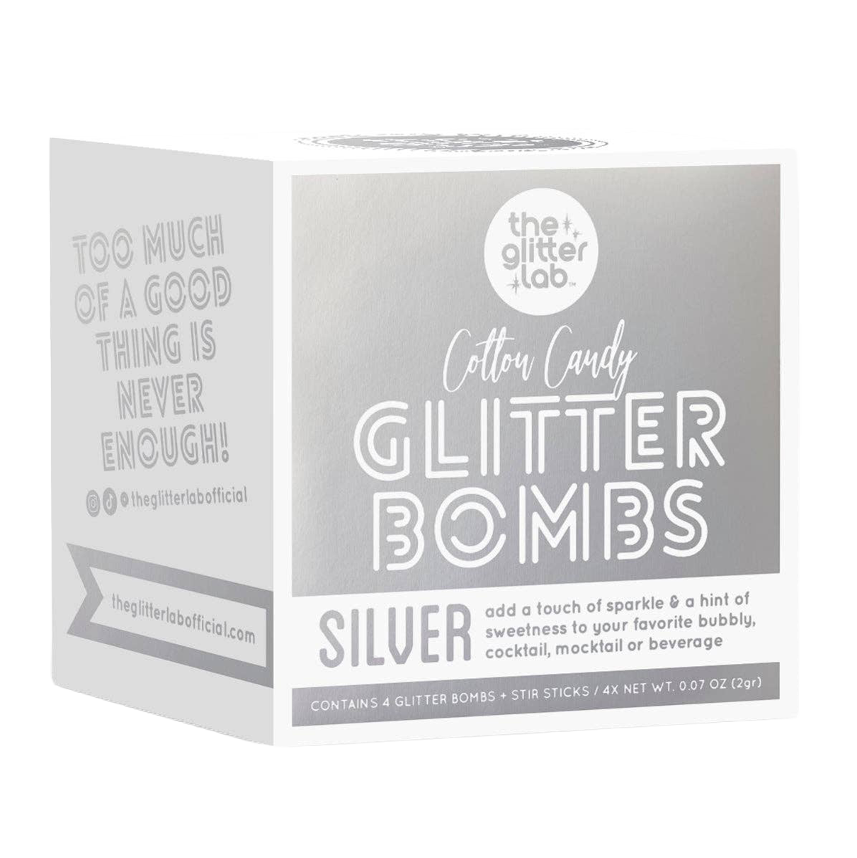 The Glitter Lab 'Silver' Drink Glitter Bombs