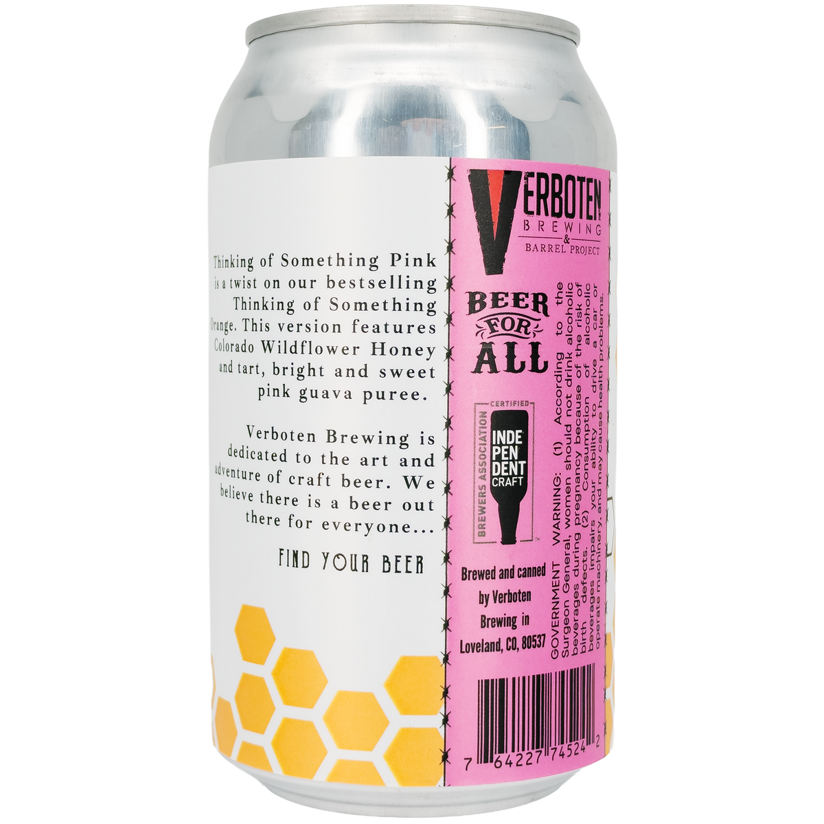 Verboten Brewing 'TOSP Think Of Something Pink' Guava Wheat Beer, Colorado