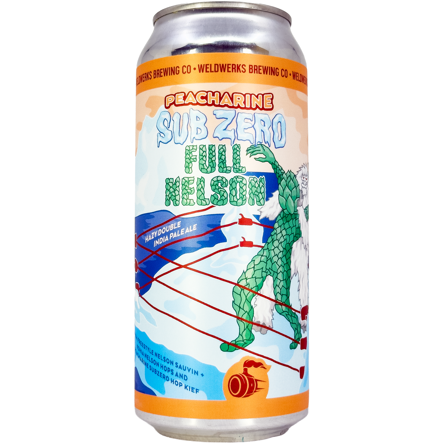WeldWerks Brewing 'Peacharine Sub Zero Full Nelson' Hazy Double IPA Beer, Colorado