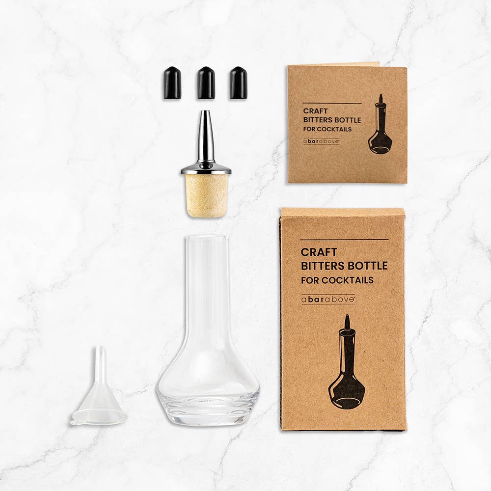 A Bar Above Glass Bitters Bottles