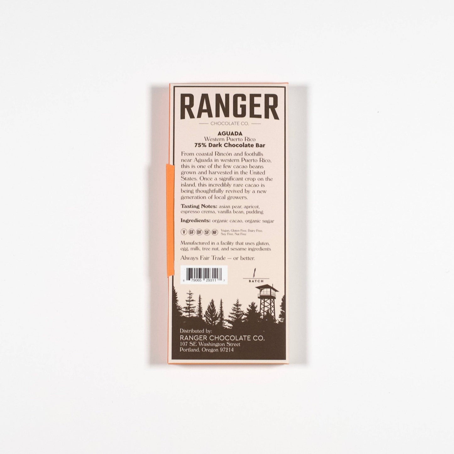 Ranger Chocolate Co. Aguada 75% Dark Chocolate Bar, Puerto Rico