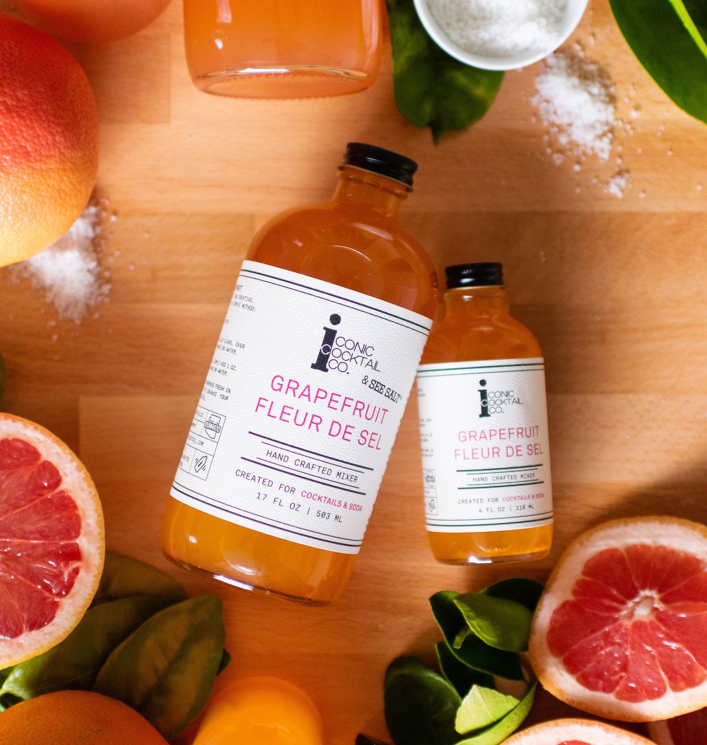 Iconic Cocktail Co. Grapefruit Fleur de Sel Cocktail Mixer, California