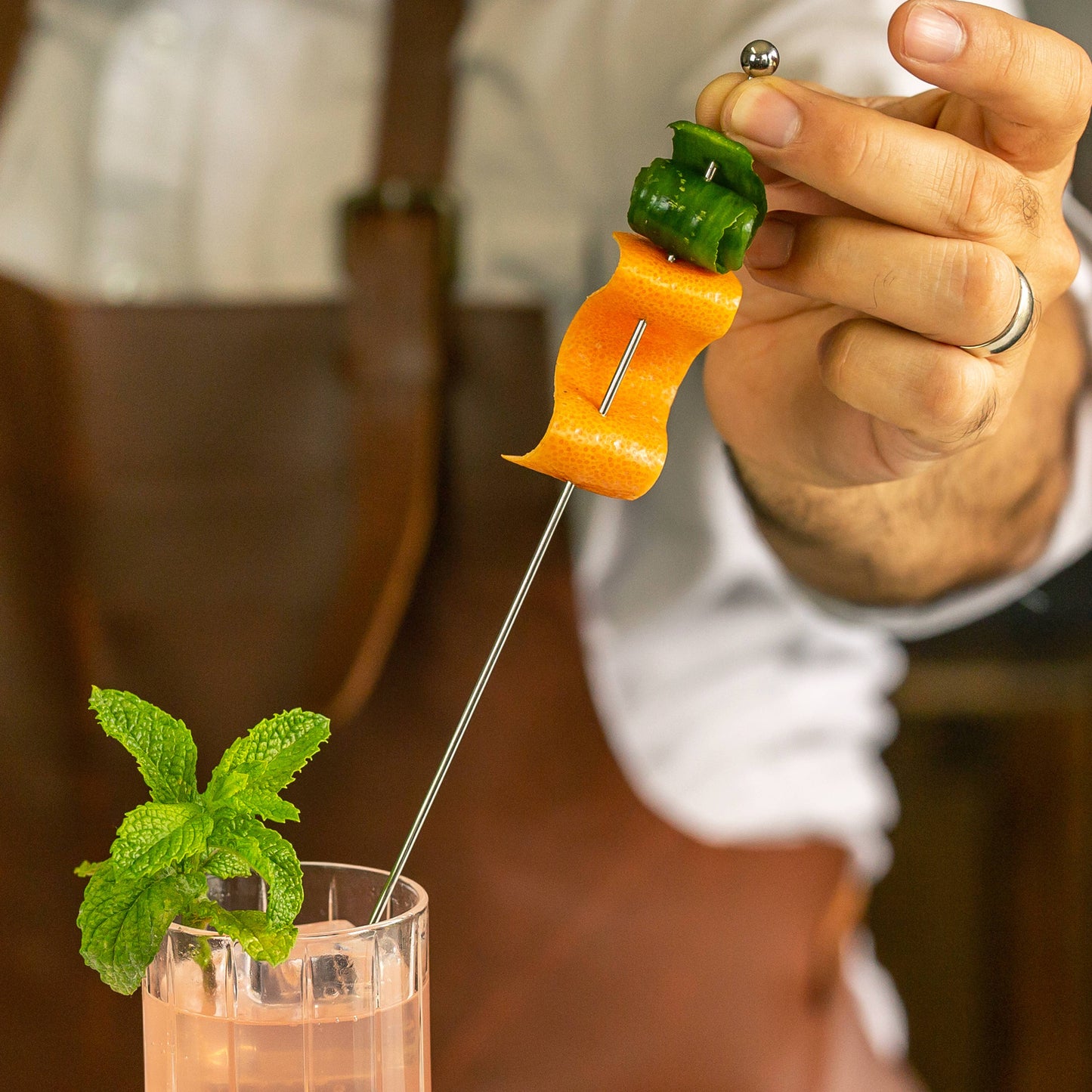 A Bar Above Stainless Cocktail Picks for Garnishes