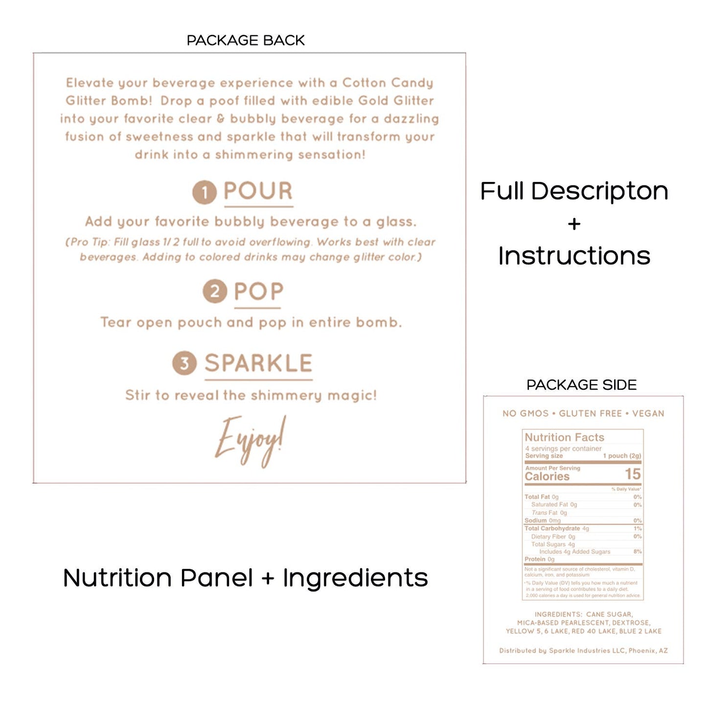 The Glitter Lab 'Gold' Drink Glitter Bombs