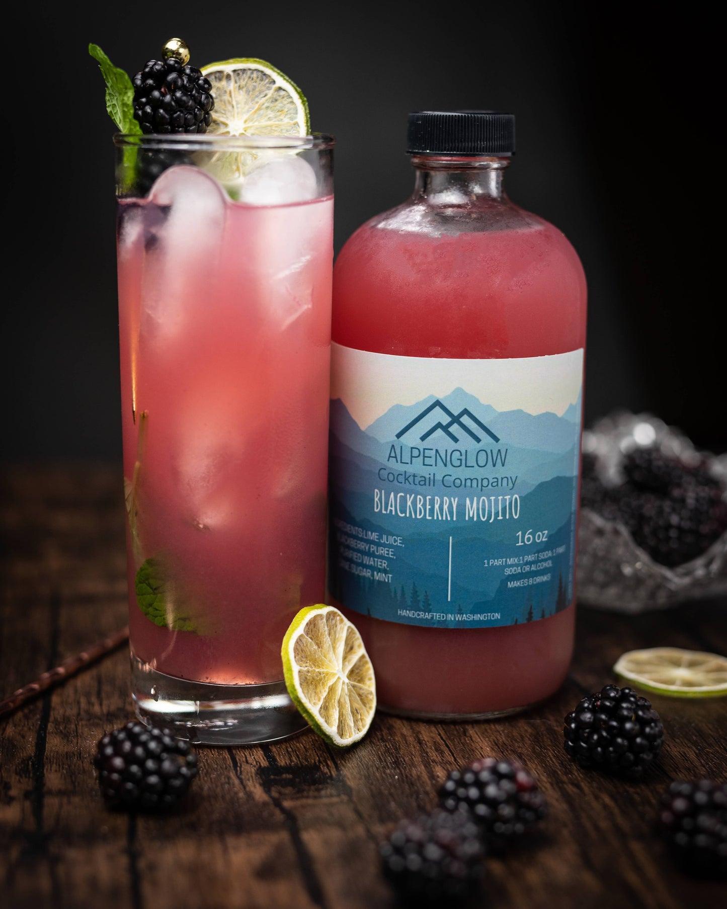 Alpenglow Cocktail Company Blackberry Mojito Syrup, Washington