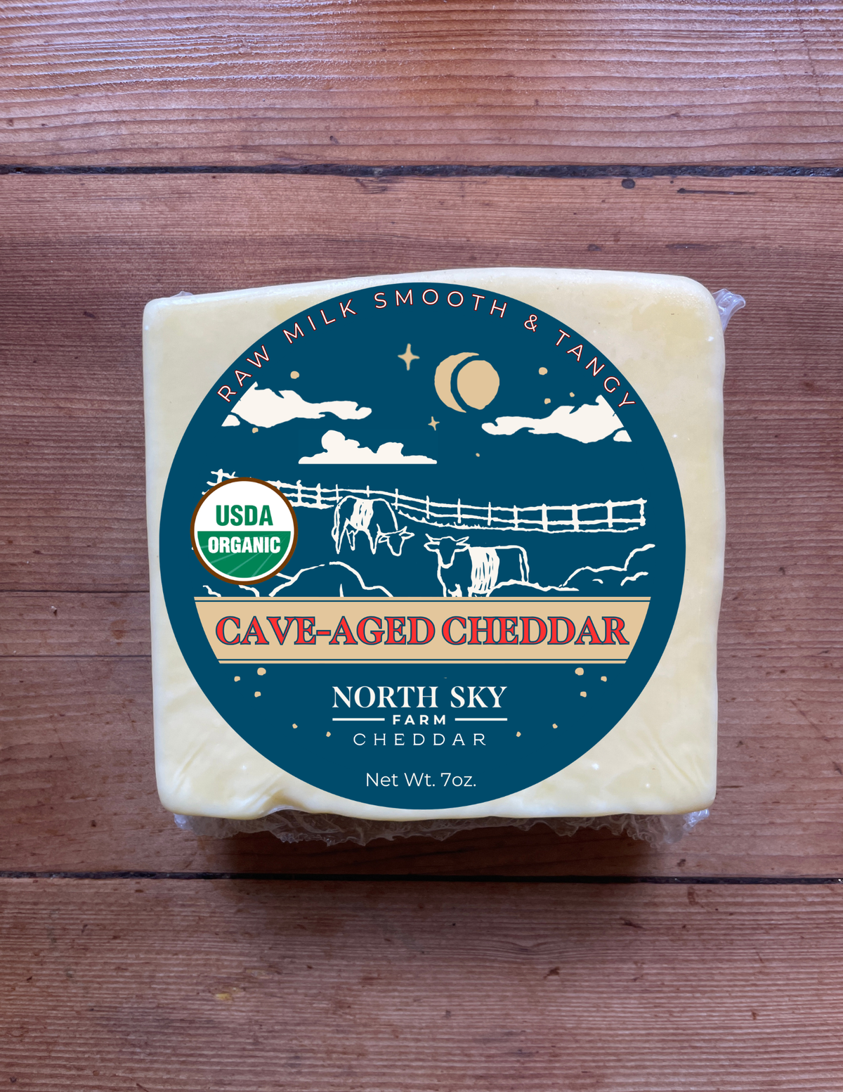 North Sky Farm Organic Cave-Aged Cheddar, New York