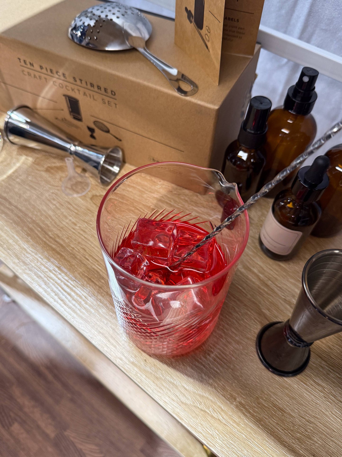 A Bar Above Craft Cocktail Mixing Glass, Botanica Print