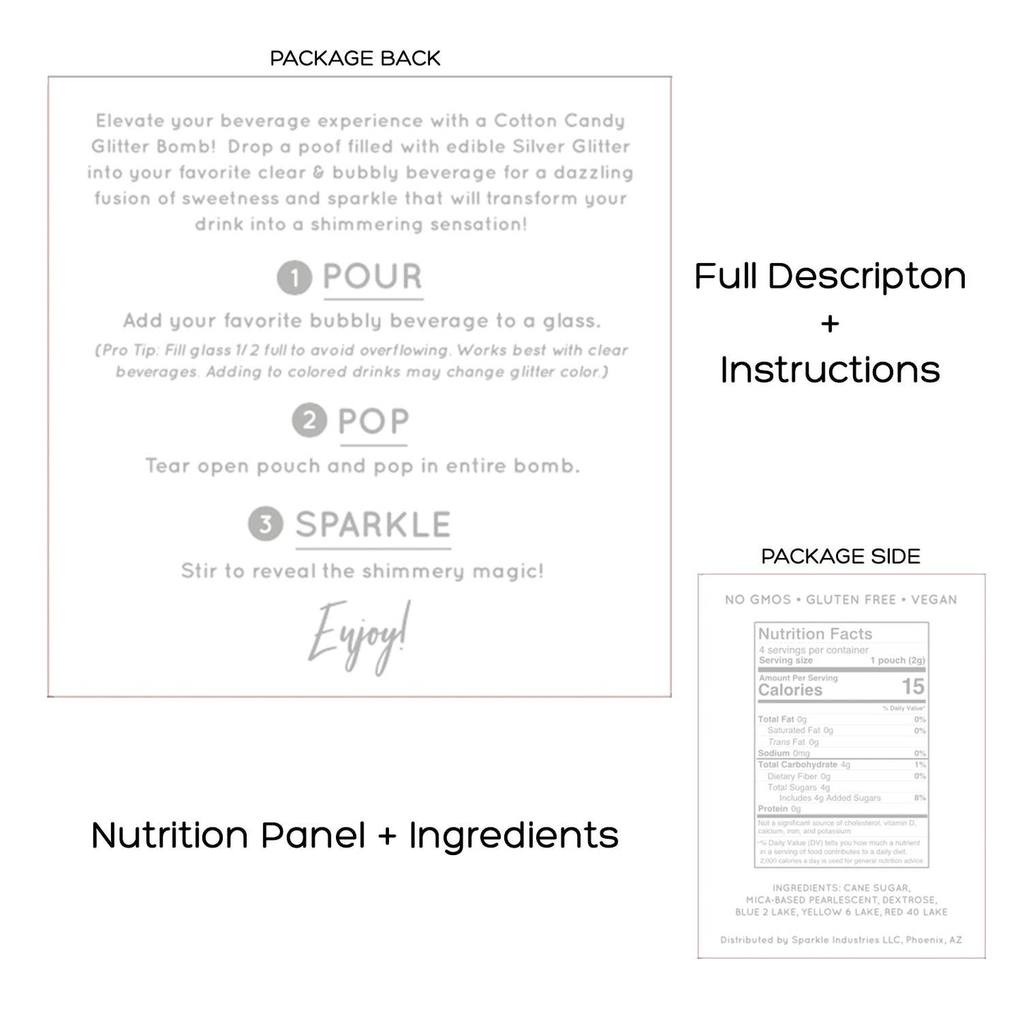 The Glitter Lab 'Silver' Drink Glitter Bombs