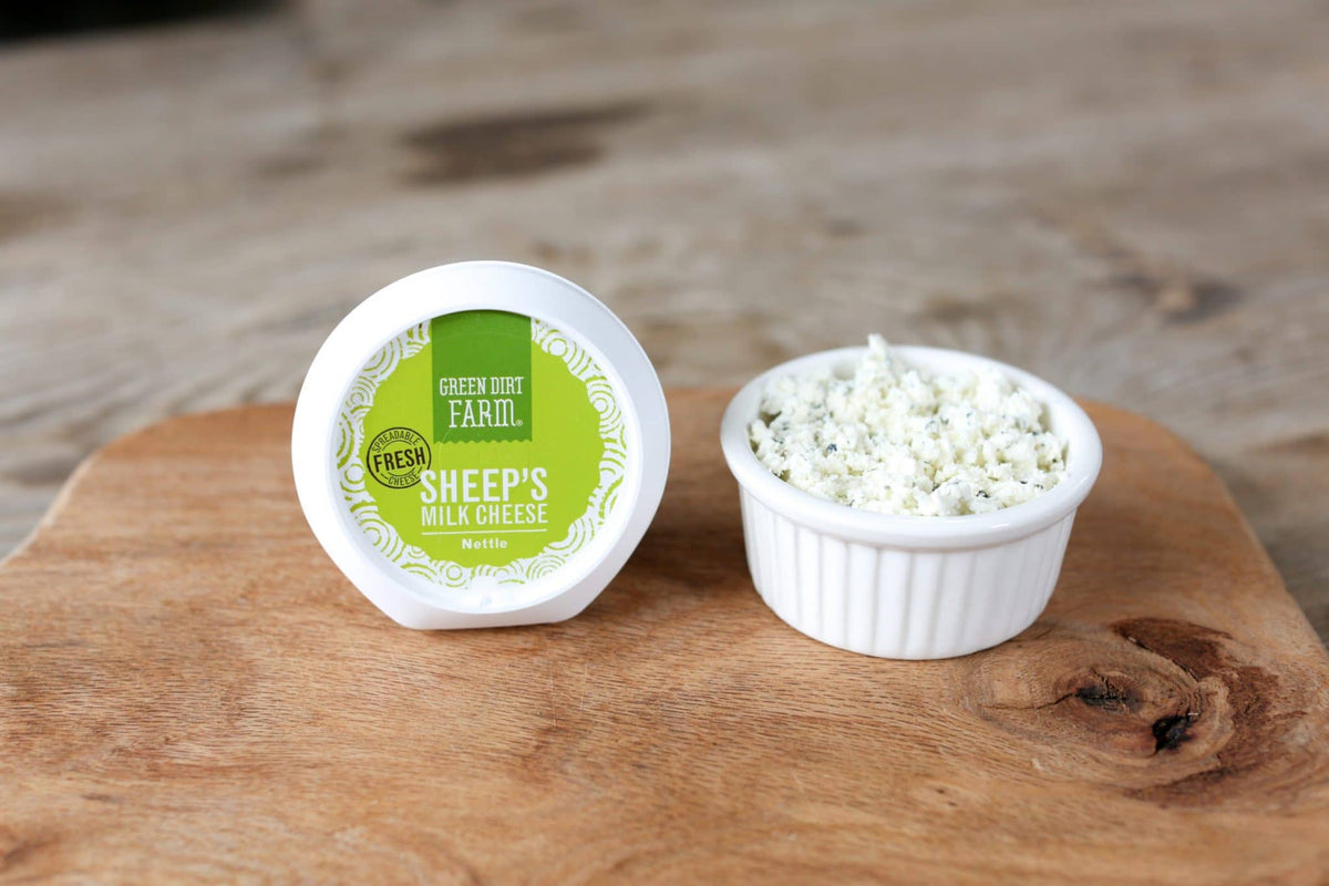 Green Dirt Farm - Fresh Spreadable Sheep's Milk Cheese - Nettle 3.5 oz