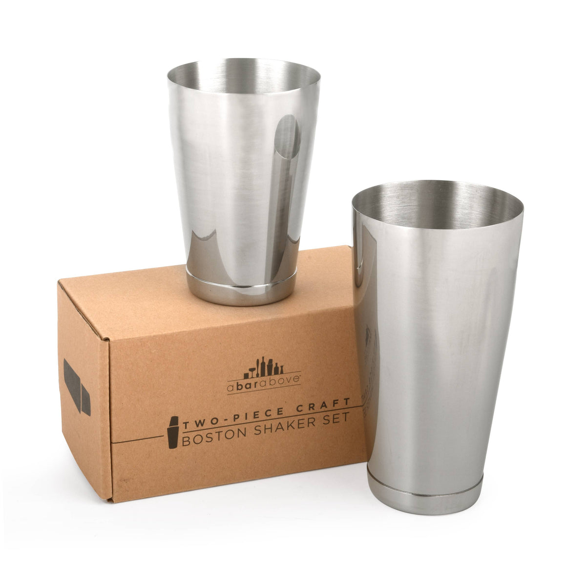 A Bar Above - Boston Shaker Set – Weighted/Weighted, Stainless Steel